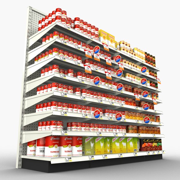 3d grocery shelves soup - - Grocery - Shelves - Soup 01 by BlueBrain